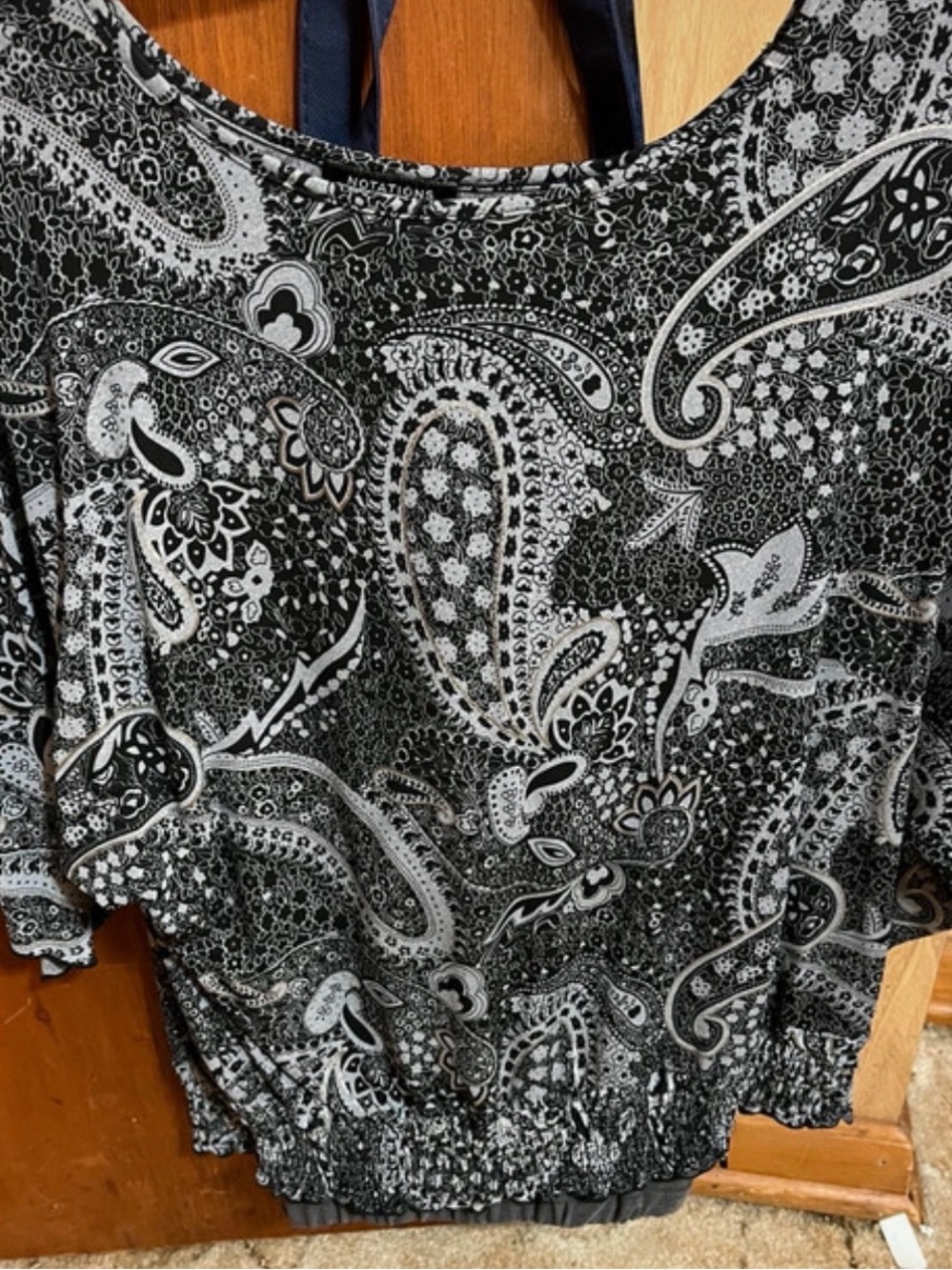 Notations Black & White Paisley Blouson Tunic